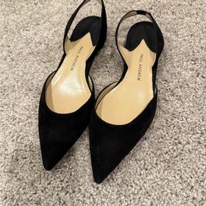 Paul Andrew Black Suede Pointed Flats